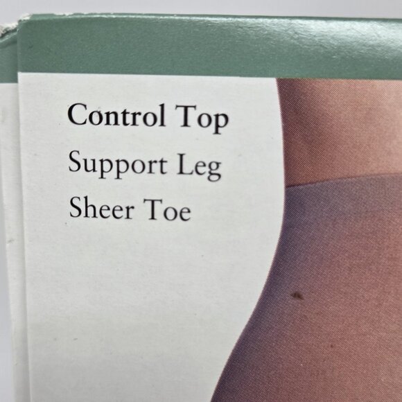 2 Nordstrom Support Pantyhose 9298R Control Top Sheer Toe Navy Off Black Size A - Picture 6 of 7
